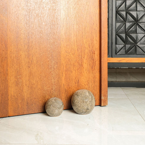 Heavy marble grey doorstopper in two sizes